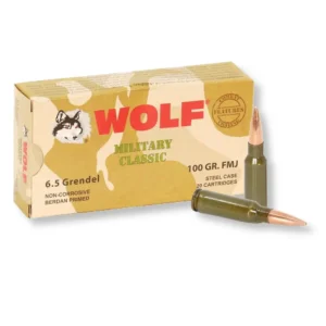 Shop 6.5 Grendel Wolf Military Classic 500 Rounds for sale—affordable steel-case bulk ammo ideal for training, range days, and high-volume shooting.